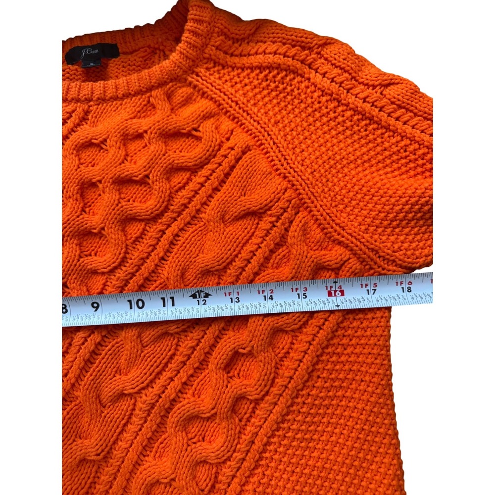 J.Crew Diagonal cable-knit crewneck Womens's Size S Sweater Cottage-core - Picture 5 of 7